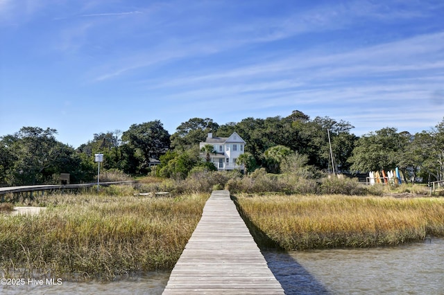 view of dock area