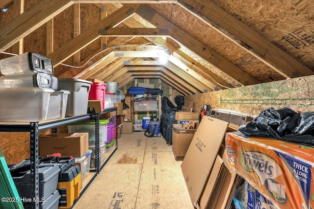 view of unfinished attic