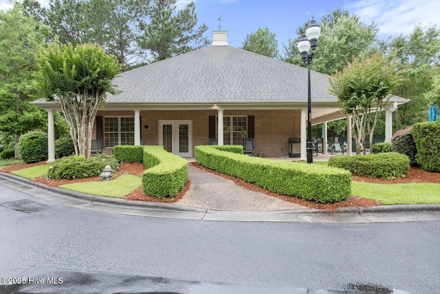 view of front of house with french doors