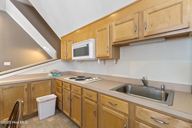 kitchen with sink and white appliances