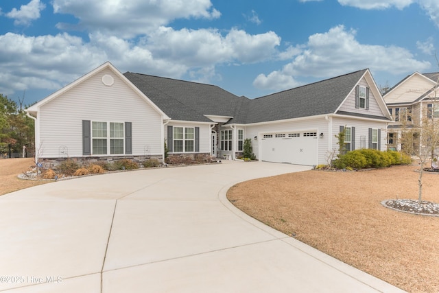 view of front of house with a garage