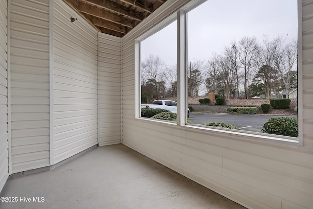 view of unfurnished sunroom