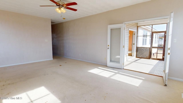 unfurnished room featuring ceiling fan