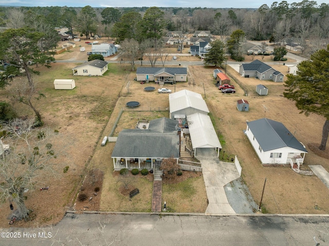 aerial view with a residential view