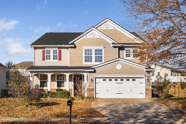 view of front facade with a garage