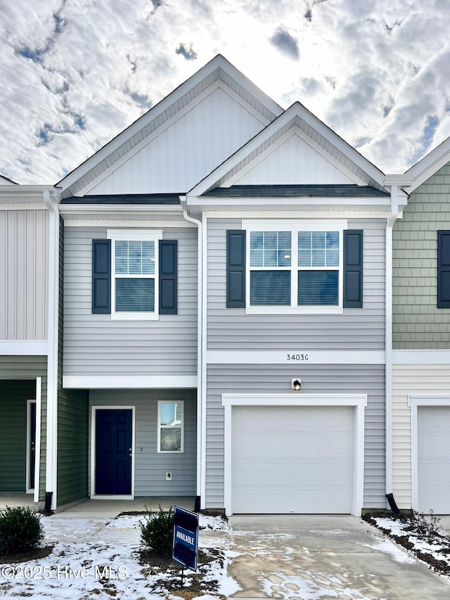 view of property featuring a garage