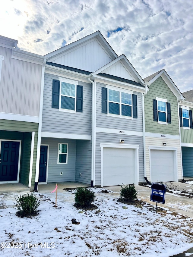 view of property with a garage