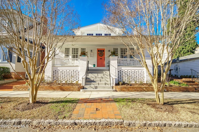 view of front of property with a porch