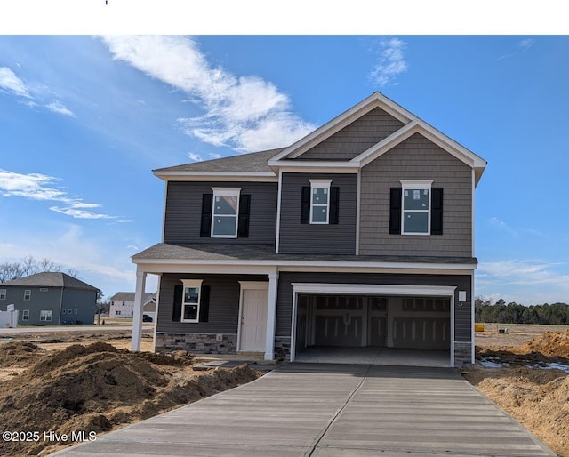 view of front facade with a garage