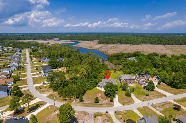 232 E Ivybridge Dr, Hubert, NC 28539 - aerial perspective of suburban area featuring a nearby body of water