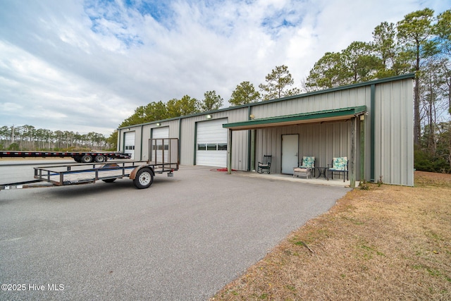 exterior space with an outbuilding