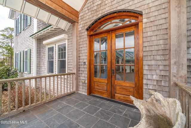 entrance to property with french doors