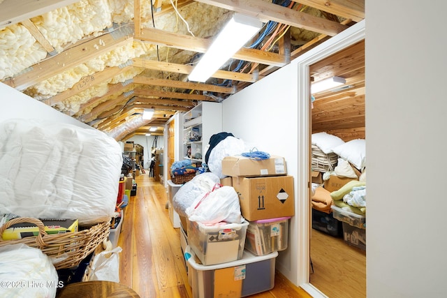 view of unfinished attic