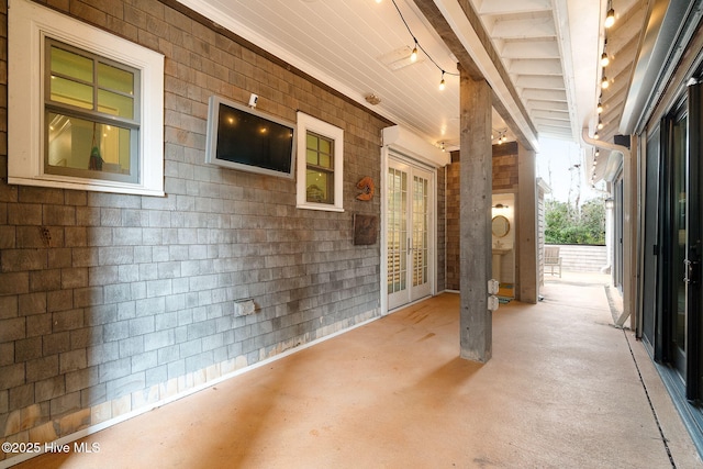 view of patio featuring french doors