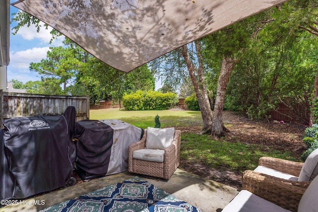 view of patio featuring area for grilling