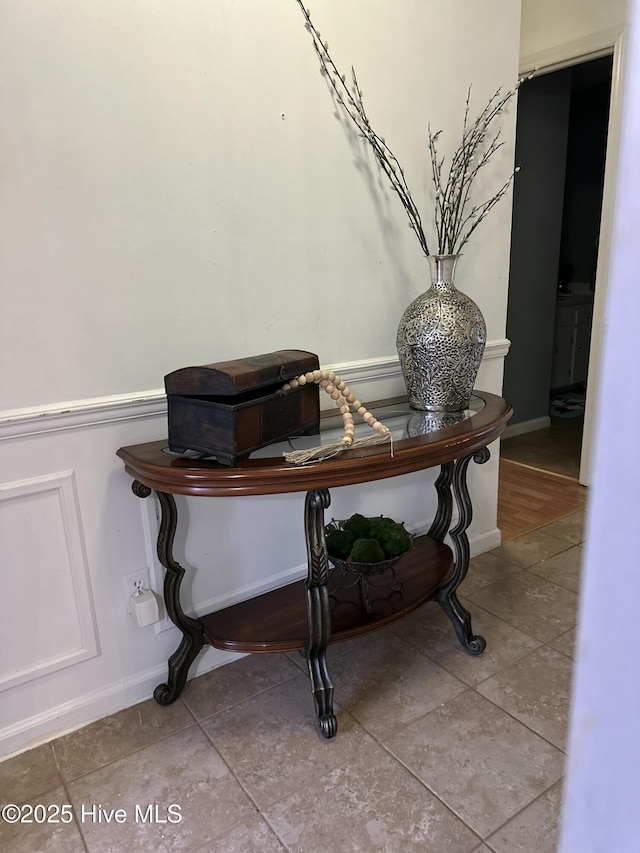 interior space featuring baseboards