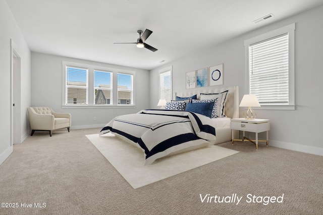 3836 Mason Port Dr, Wilmington, NC 28409 - bedroom with carpet and a ceiling fan