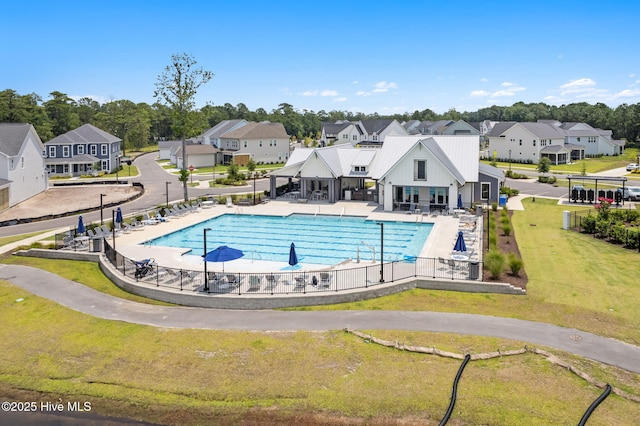 3836 Mason Port Dr, Wilmington, NC 28409 - community pool with a residential view and a patio area