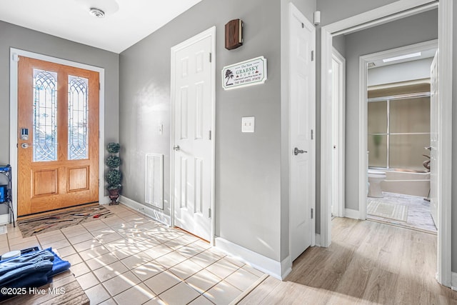 foyer featuring light hardwood / wood-style flooring