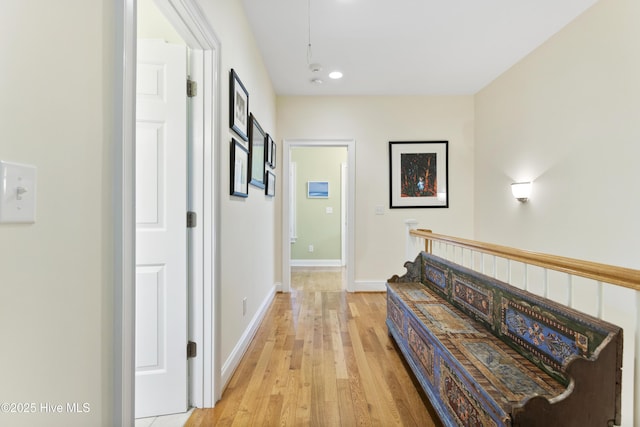 hall featuring light wood-type flooring