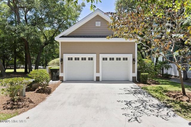 view of garage