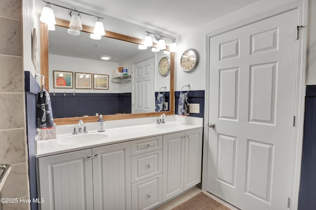 bathroom featuring vanity and tile patterned floors