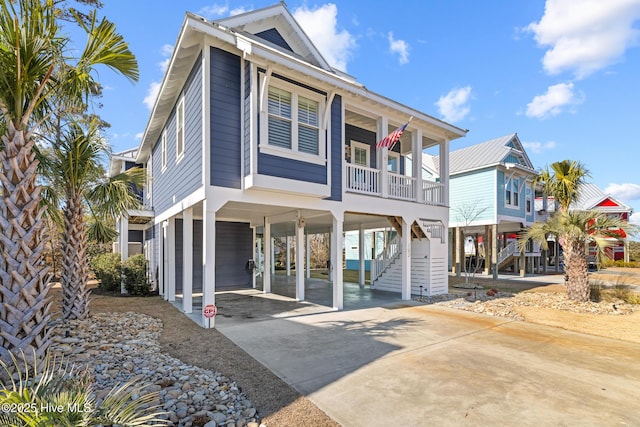 view of front of house featuring a carport