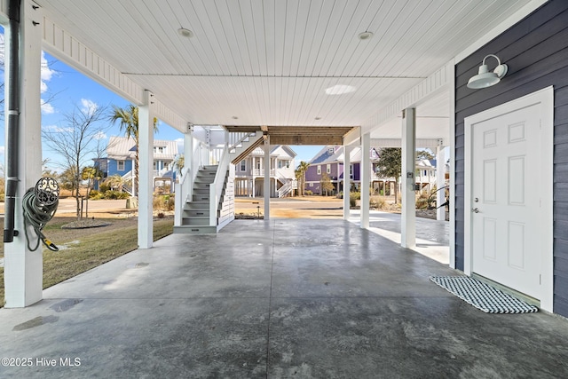 view of patio with a carport