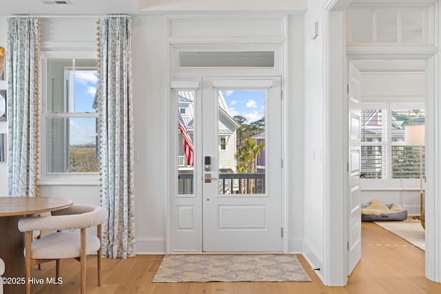 entryway featuring light wood-type flooring