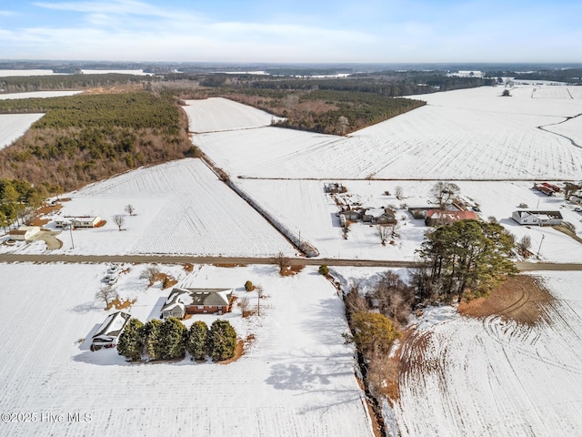 view of snowy aerial view