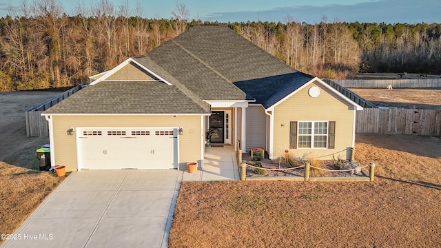 view of front facade with a garage