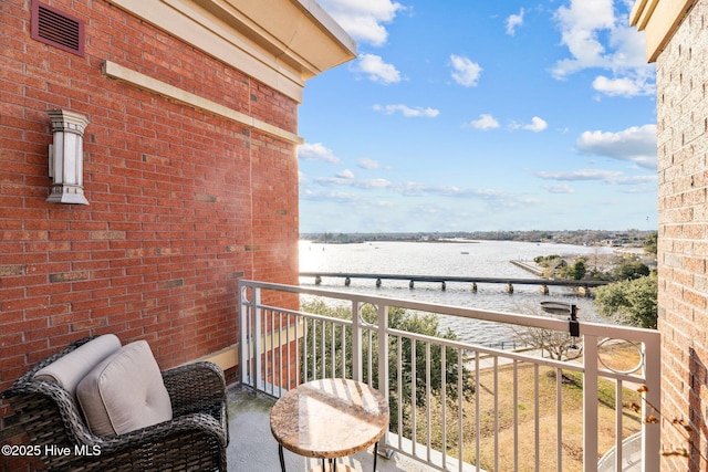 balcony with a water view