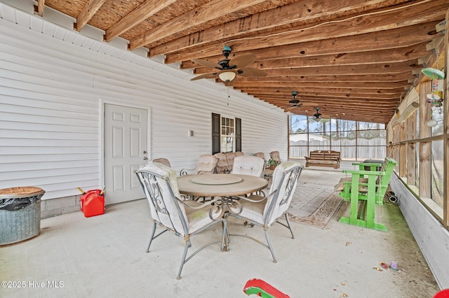 view of patio with ceiling fan