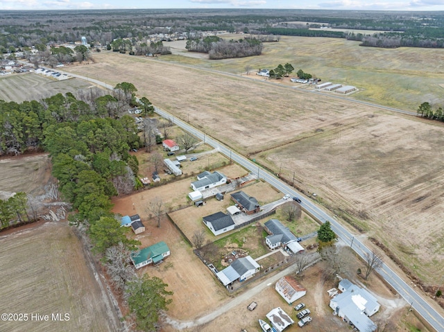 drone / aerial view featuring a rural view