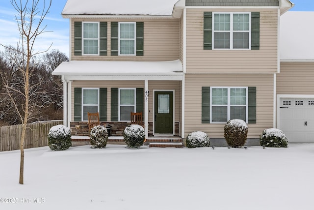 view of front of home with covered porch