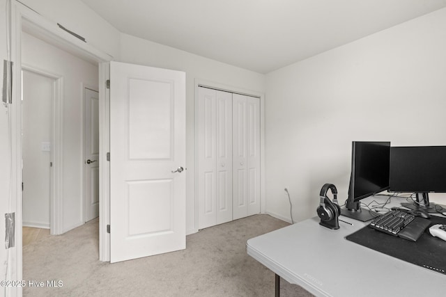 view of carpeted office