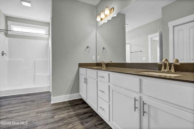 74 Talbert Dr, Rocky Point, NC 28457 - bathroom with vanity and hardwood / wood-style floors