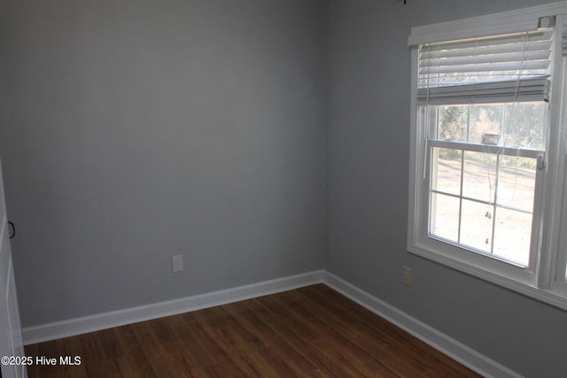 empty room featuring dark wood-type flooring