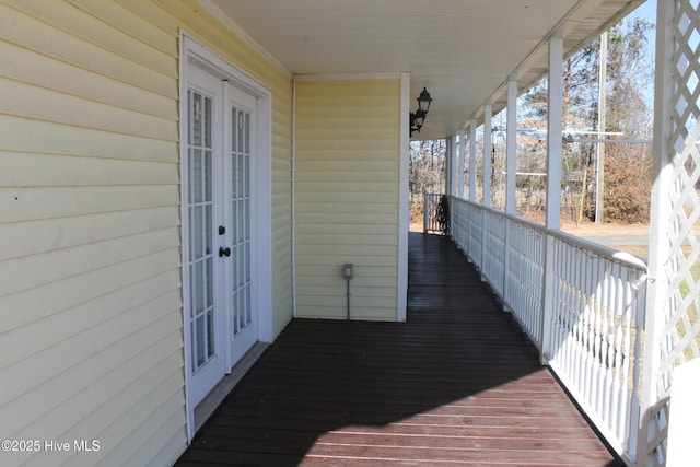 deck with french doors