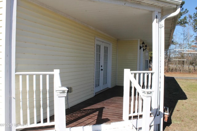 deck with french doors