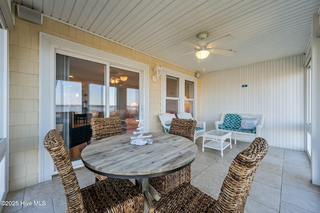 view of patio / terrace featuring an outdoor living space and ceiling fan