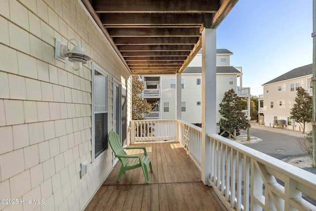 deck with covered porch