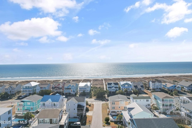 bird's eye view with a water view and a residential view