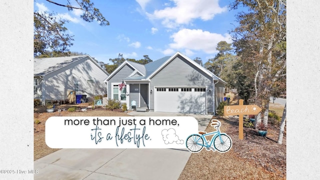 view of front of home with a garage