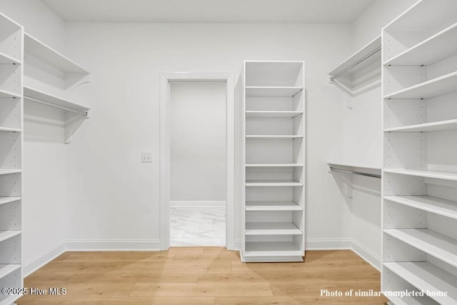 spacious closet featuring wood finished floors