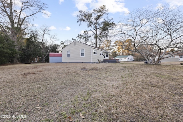 exterior space with a storage unit