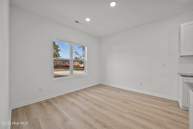 interior space with light hardwood / wood-style flooring