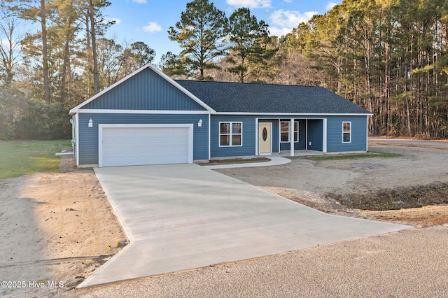 ranch-style home with a garage