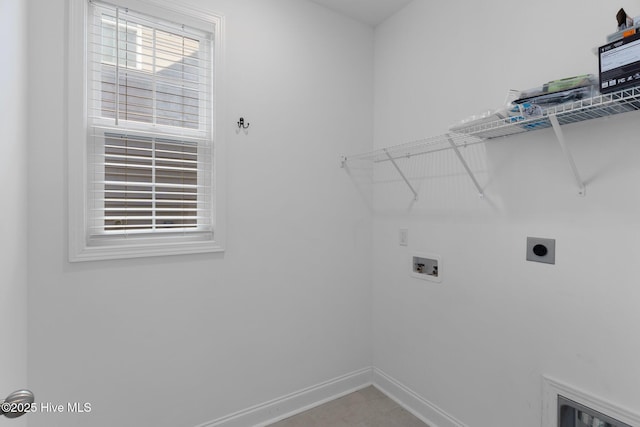 washroom featuring washer hookup and hookup for an electric dryer