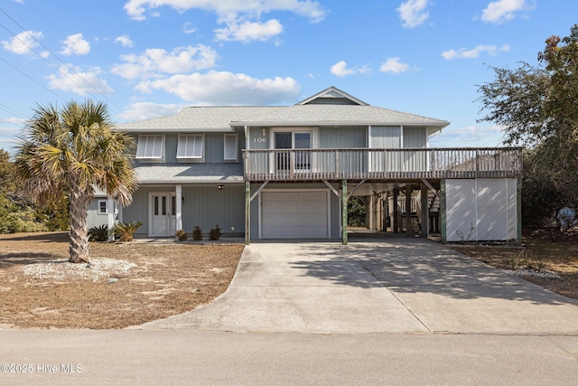 front facade featuring a carport and a garage